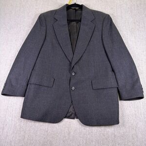 Embassy Square USA Made Sport Coat Men 42R Charcoal Solid Wool Two Buttons